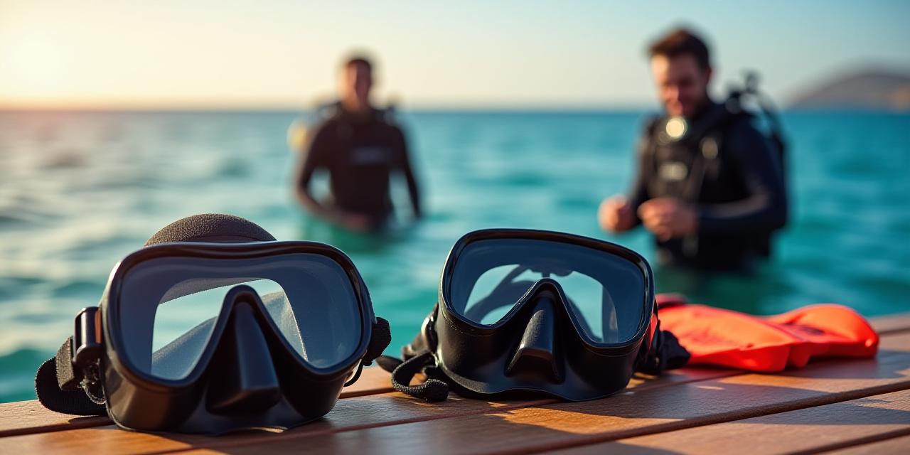 Divers preparing equipment on a sunny South African beach